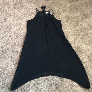 Sheer Black Asymmetrical Coverup